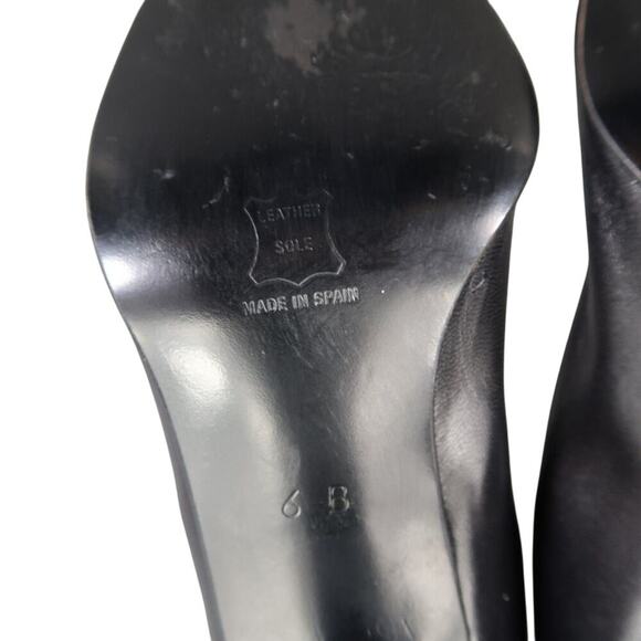 Charles David Shoes Womens 6 Pump Heels Leather Black Spool Square Toe Fashion - Picture 13 of 15